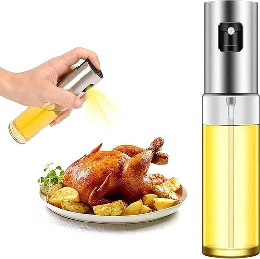 Stainless Steel Oil Spray Bottle – Refillable Cooking Oil Dispenser for Kitchen & BBQ
