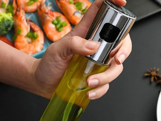 Stainless Steel Oil Spray Bottle – Refillable Cooking Oil Dispenser for Kitchen & BBQ