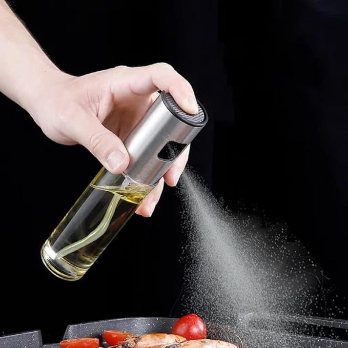 Stainless Steel Oil Spray Bottle – Refillable Cooking Oil Dispenser for Kitchen & BBQ